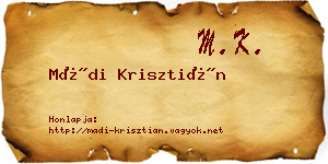 Mádi Krisztián névjegykártya